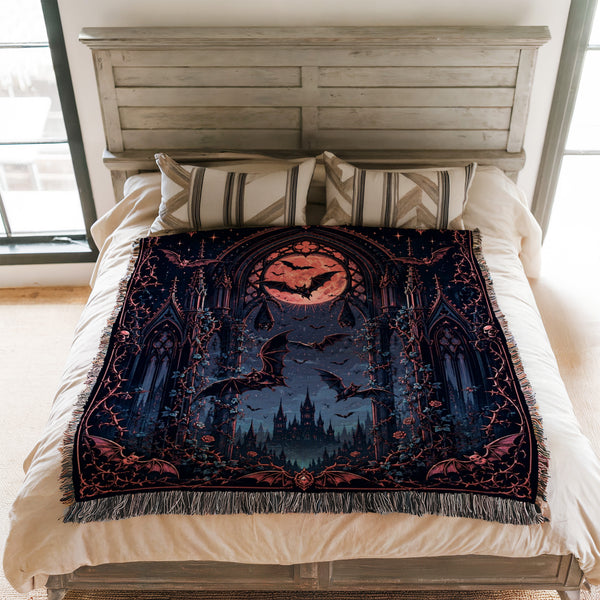 Bats Beneath the Rose Moon Blanket