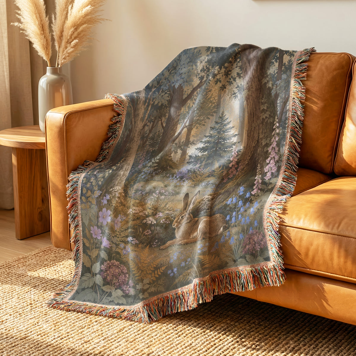 Bluebell Hare Forest Blanket