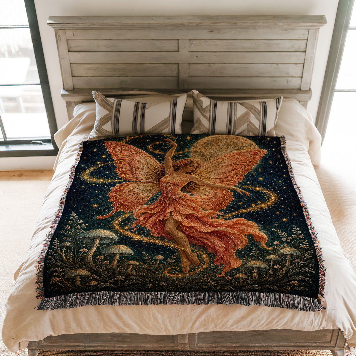 Moonlit Coral Fairy Blanket