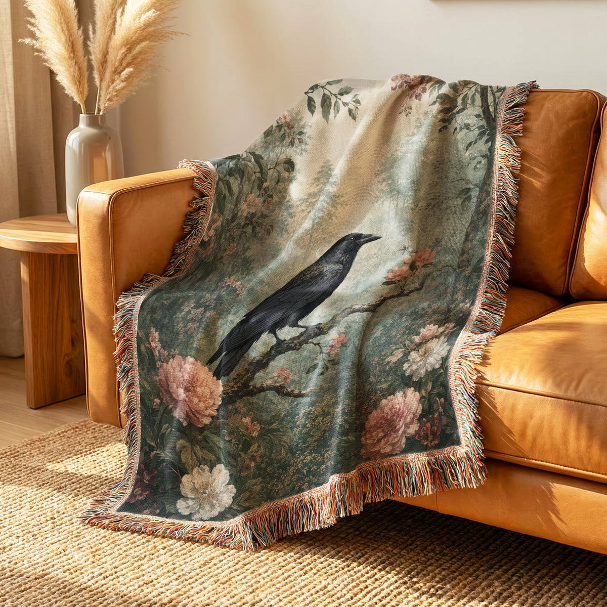 Peony Raven Forest Blanket