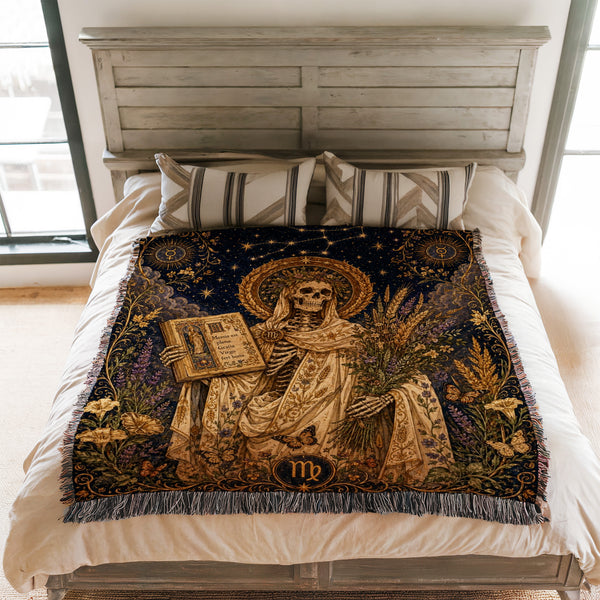 Virgo Harvest Scholar – Gothic Zodiac Blanket