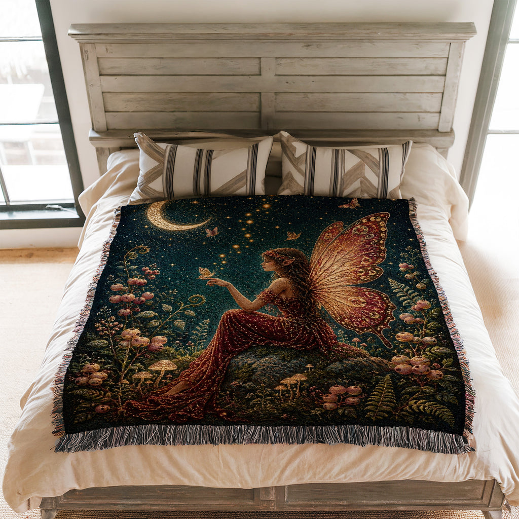 Crescent Moon Garden Fairy Blanket