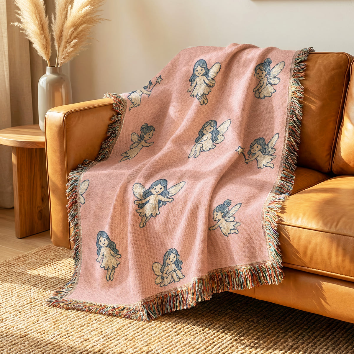 Pink Tiny Fairy Pattern Blanket