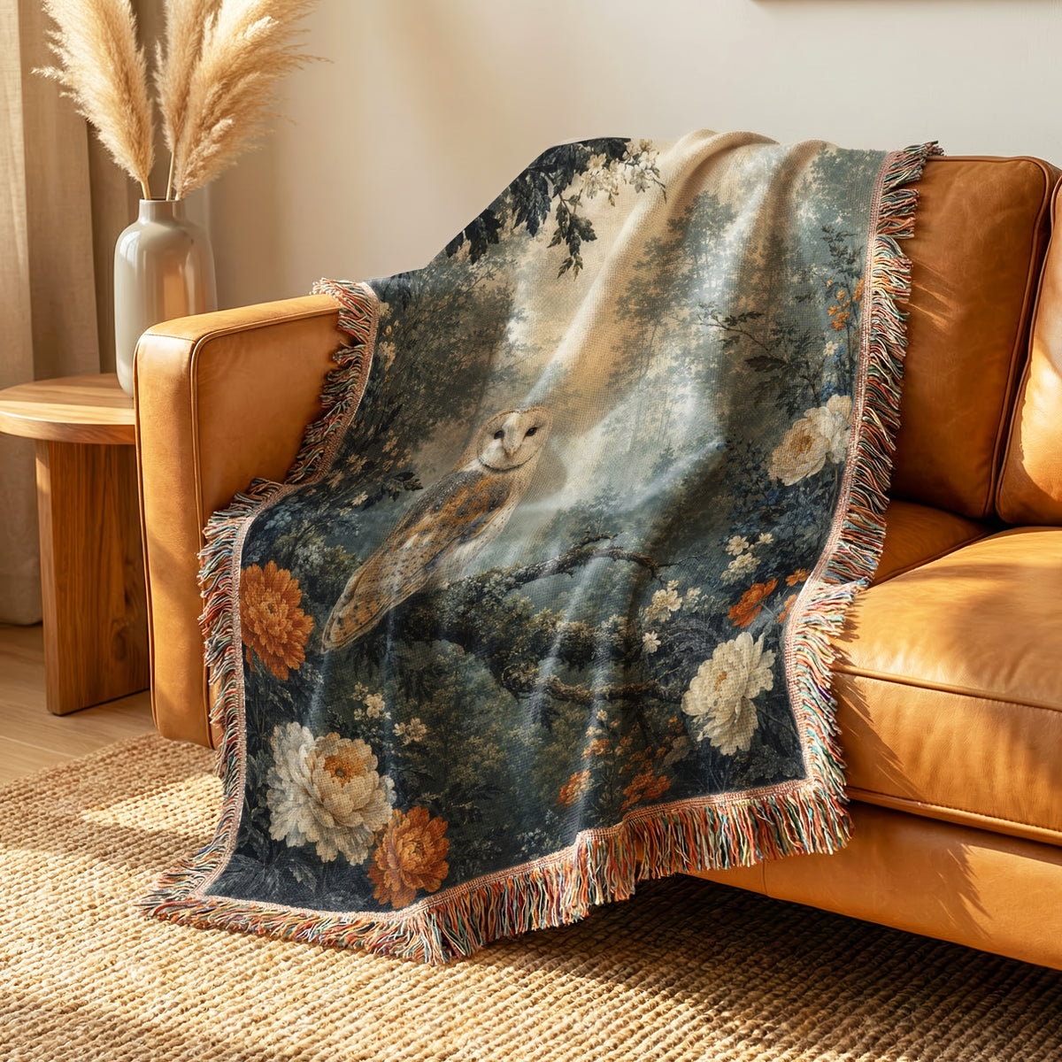 Woodland Barn Owl Blanket