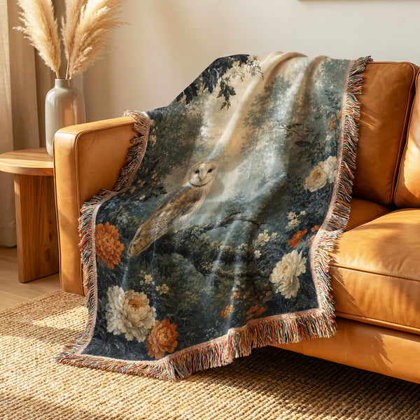 Woodland Barn Owl Blanket