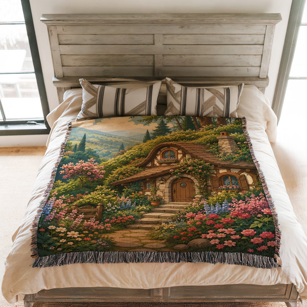 The Hillside Hobbit Cottage Blanket
