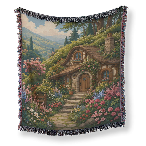 The Hillside Hobbit Cottage Blanket