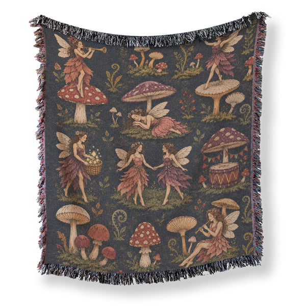 Mushroom Meadow Fairies Blanket