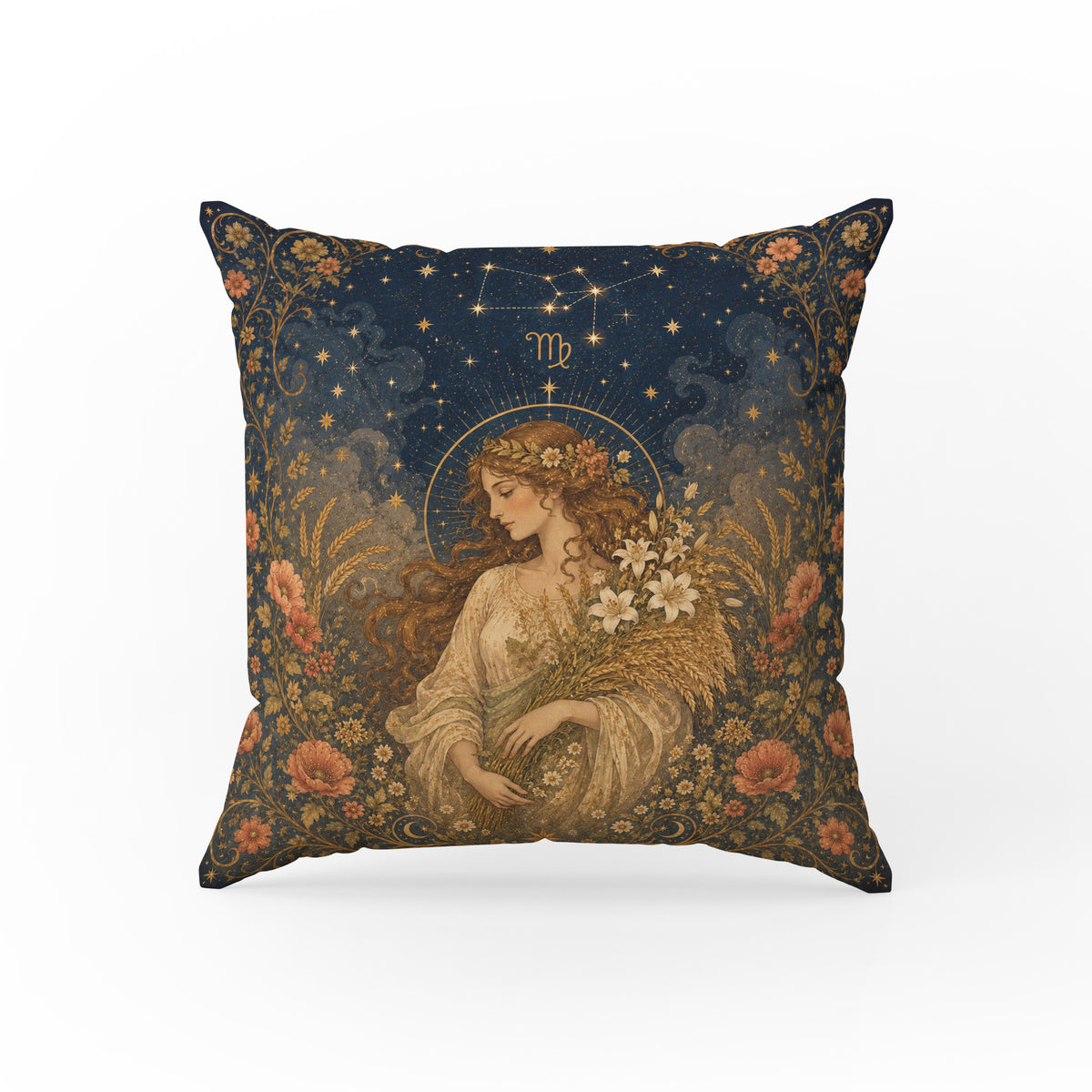The Harvest Maiden – Virgo Zodiac Pillow