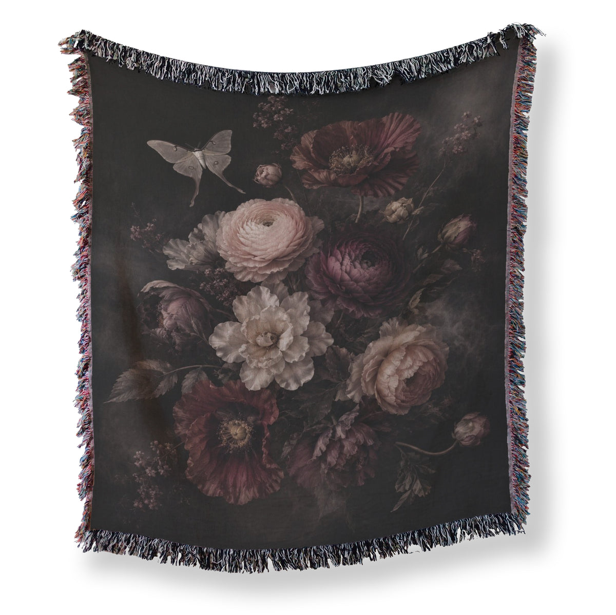 Victorian Midnight Floral Blanket