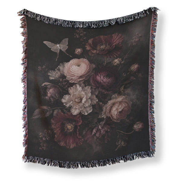 Victorian Midnight Floral Blanket