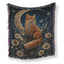 Celestial Fox Crescent Moon Blanket