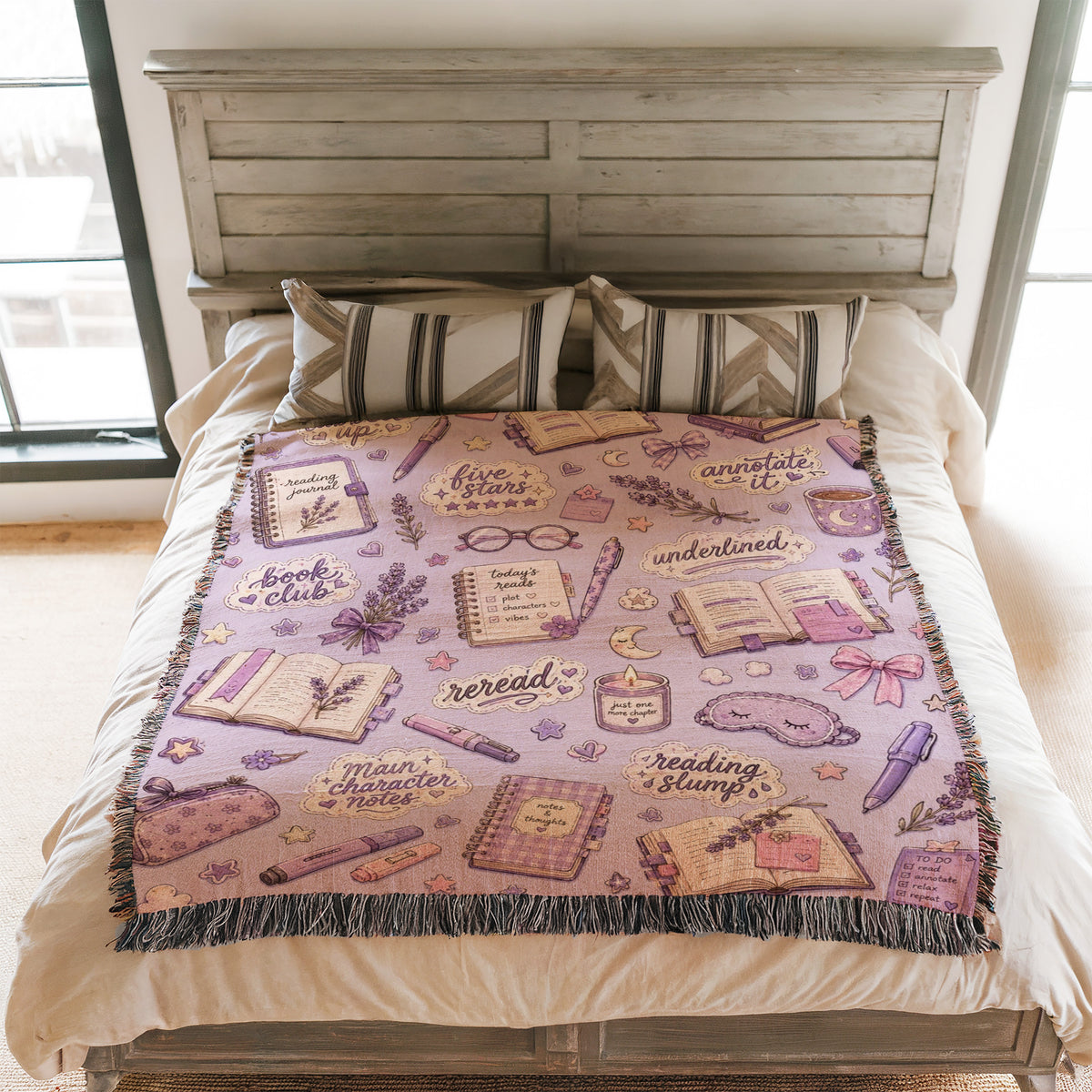 Lavender Reading Journal Blanket