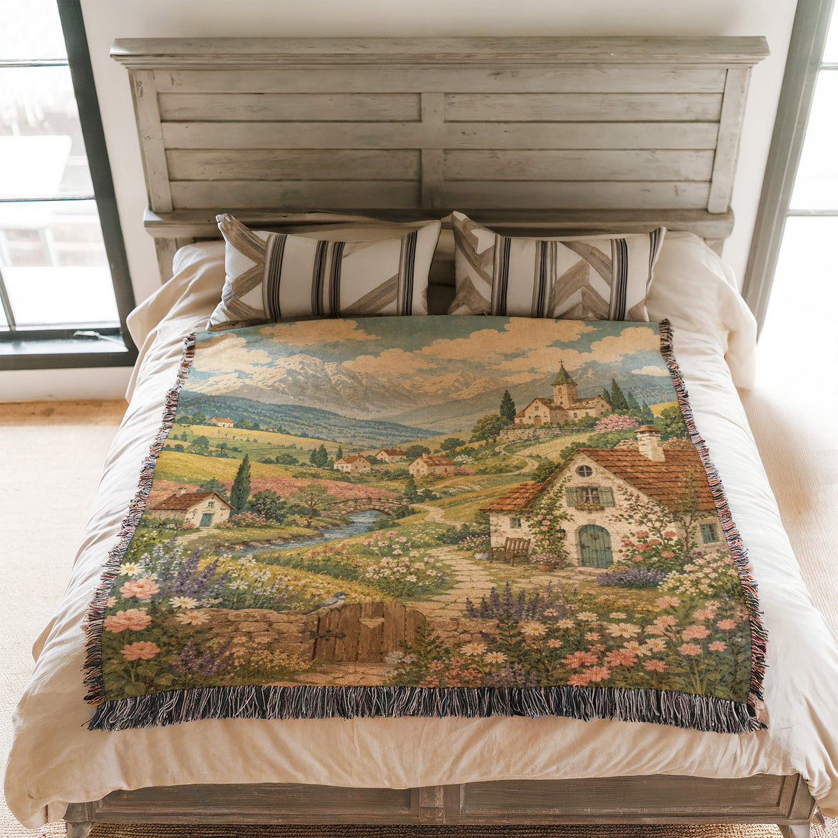 Alpine Cottage Meadow Blanket