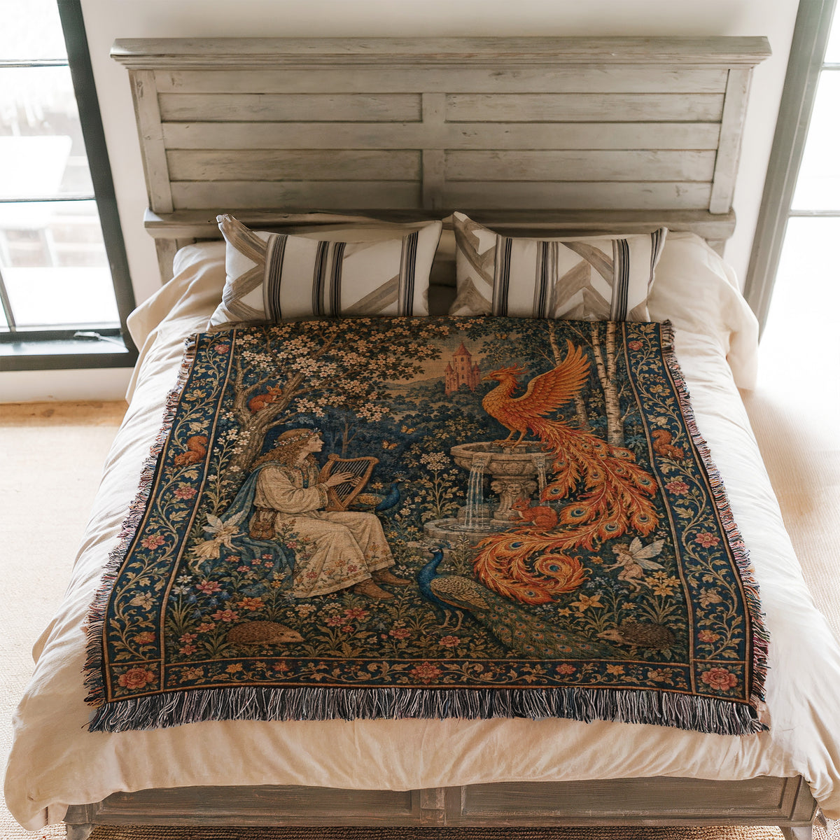 The Phoenix Harp Garden Blanket