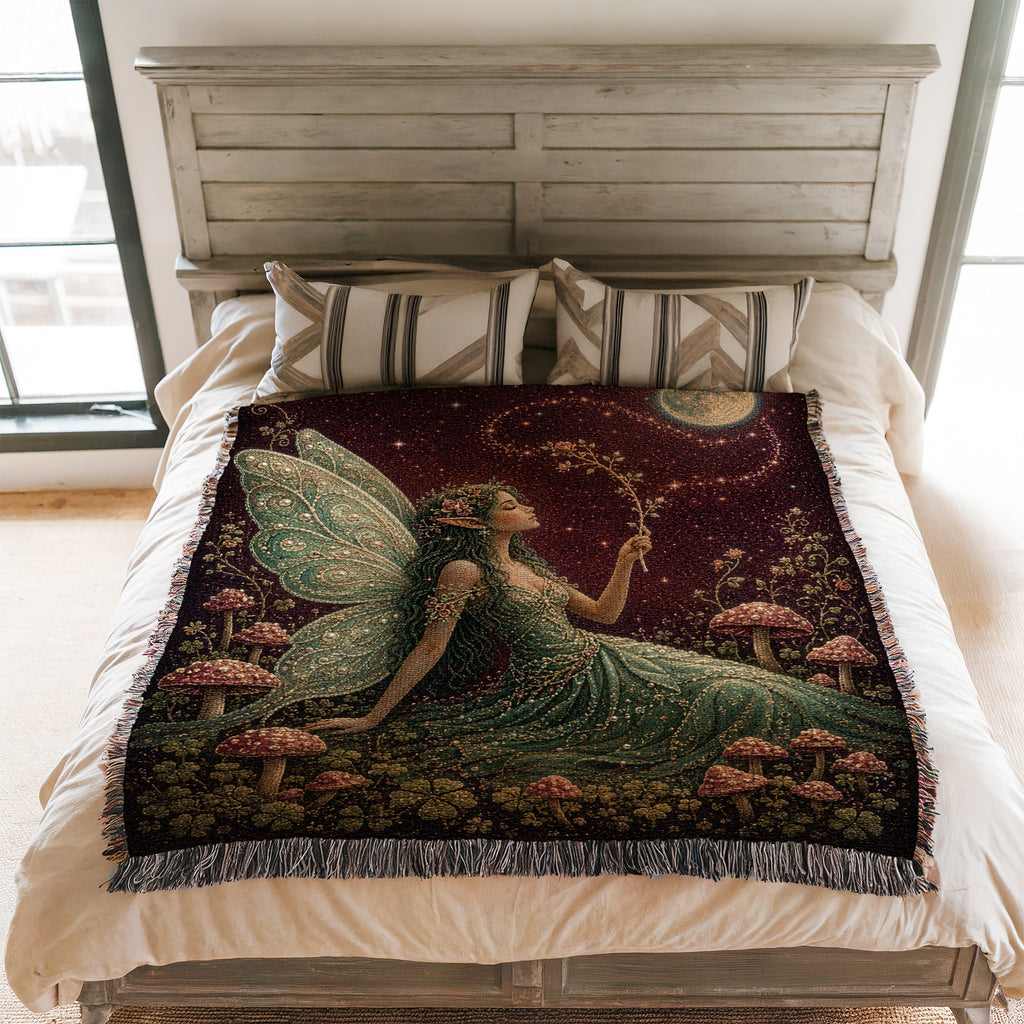 Moonlit Emerald Fairy Blanket