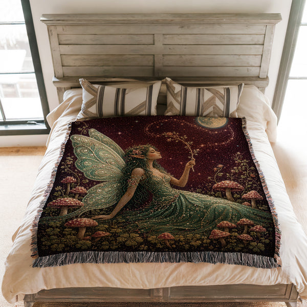 Moonlit Emerald Fairy Blanket