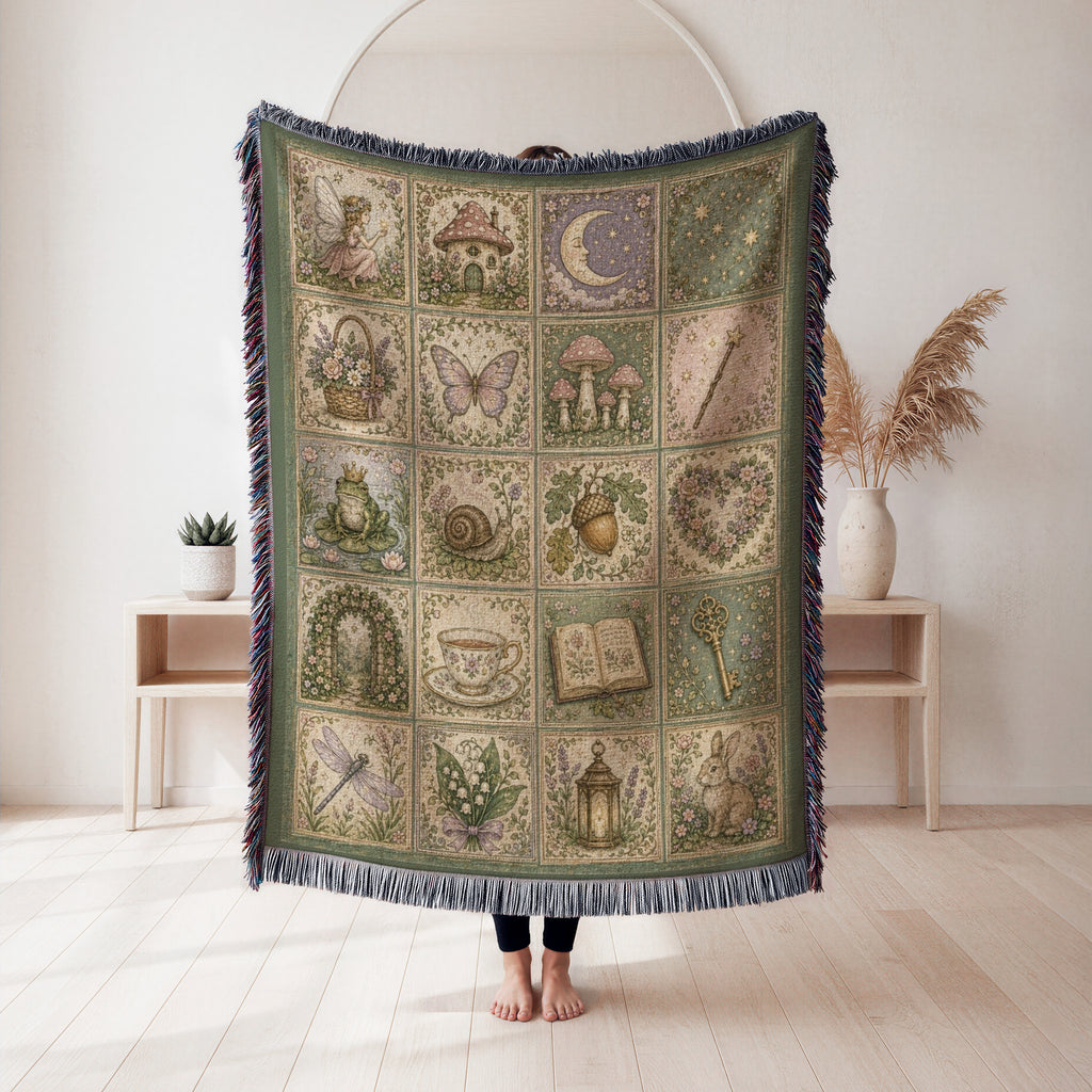 Enchanted Fairy Garden Patchwork Blanket