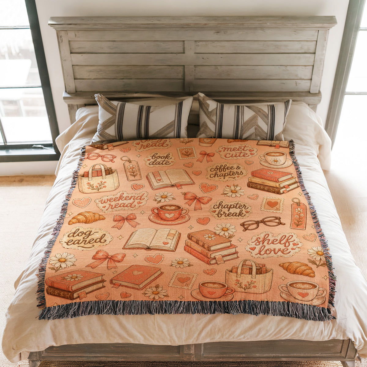 Cozy Café Book Lover Blanket