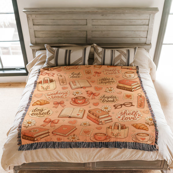 Cozy Café Book Lover Blanket