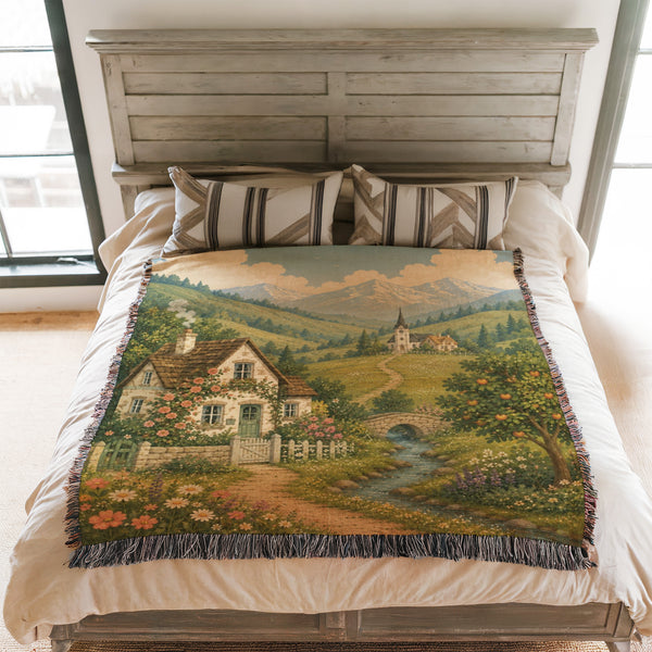 The Meadow Cottage by the Stream Blanket