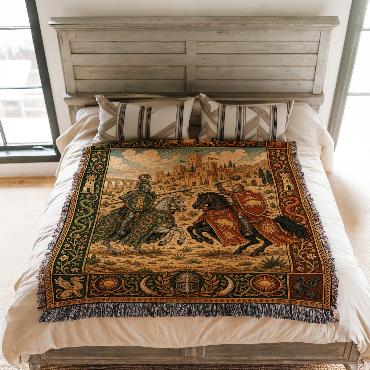 The Knights of Sun and Serpent Blanket