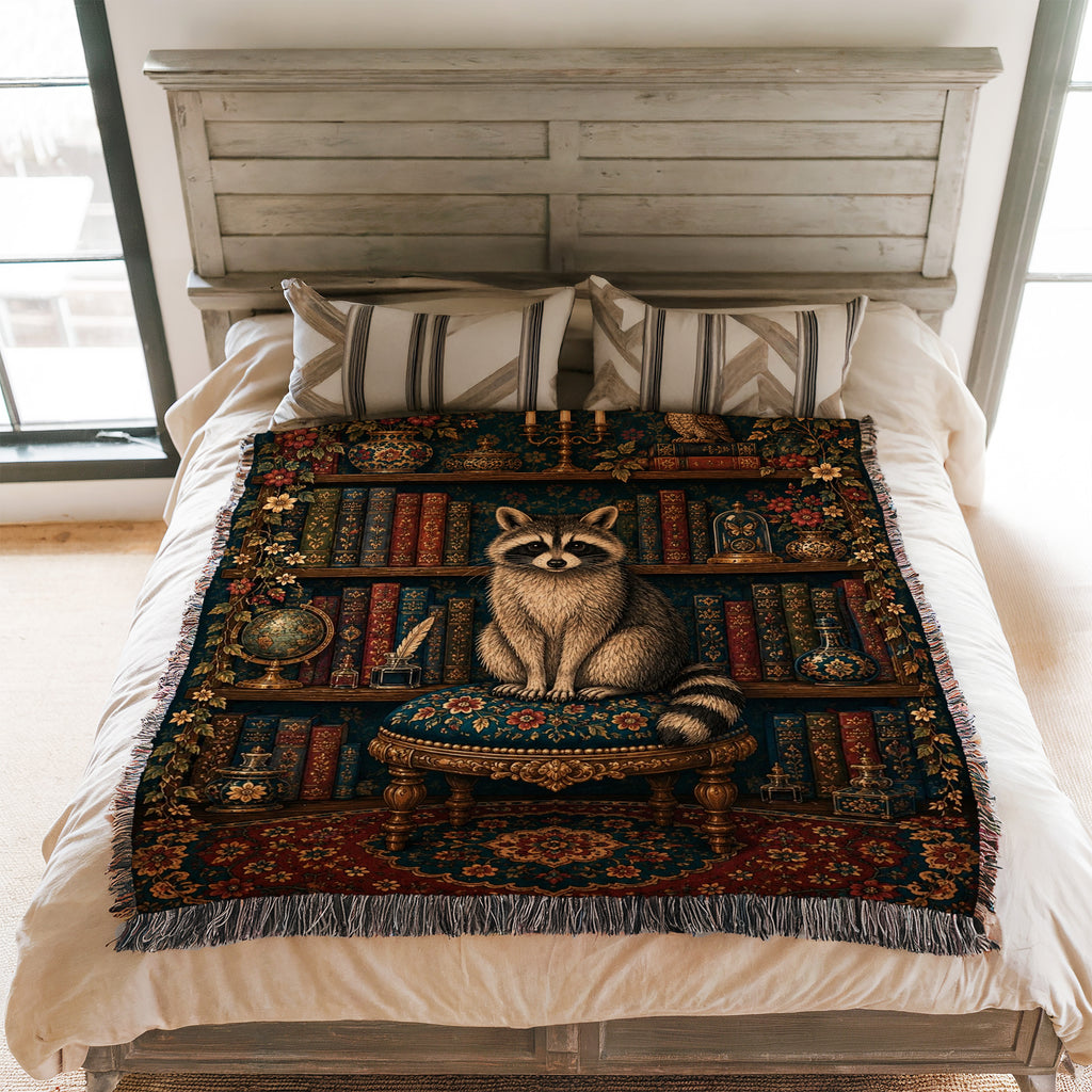 The Raccoon Scholar Library Blanket