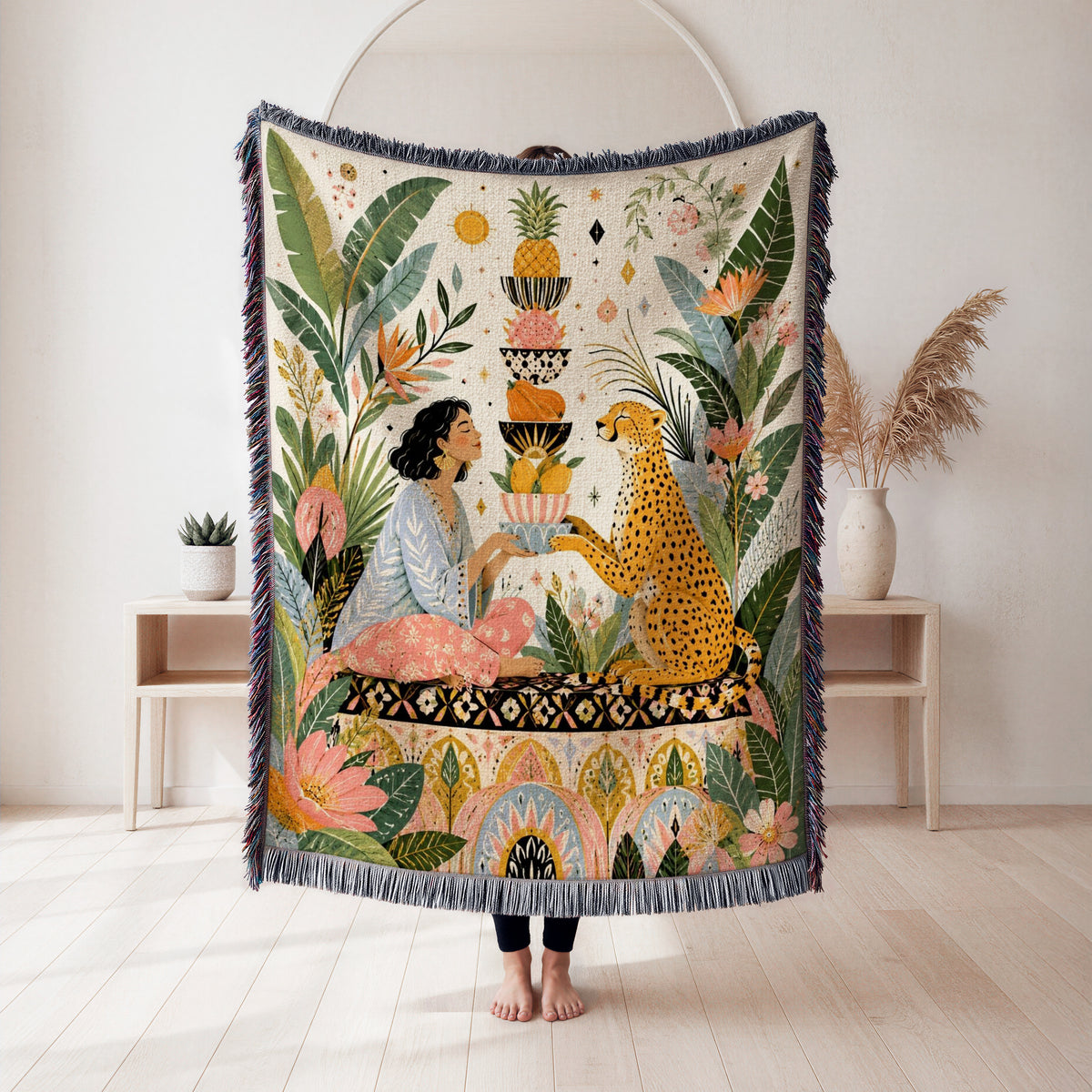 Cheetah Tropical Garden Blanket