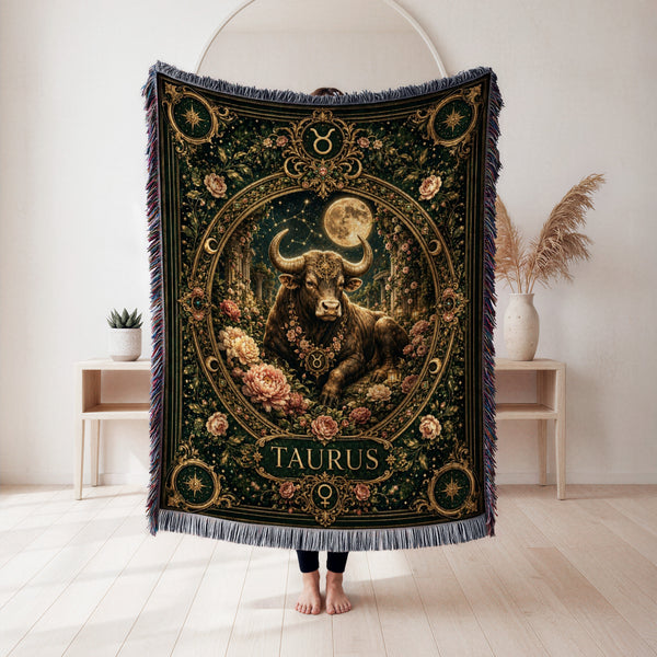 Taurus Moon Garden Bull Zodiac Blanket