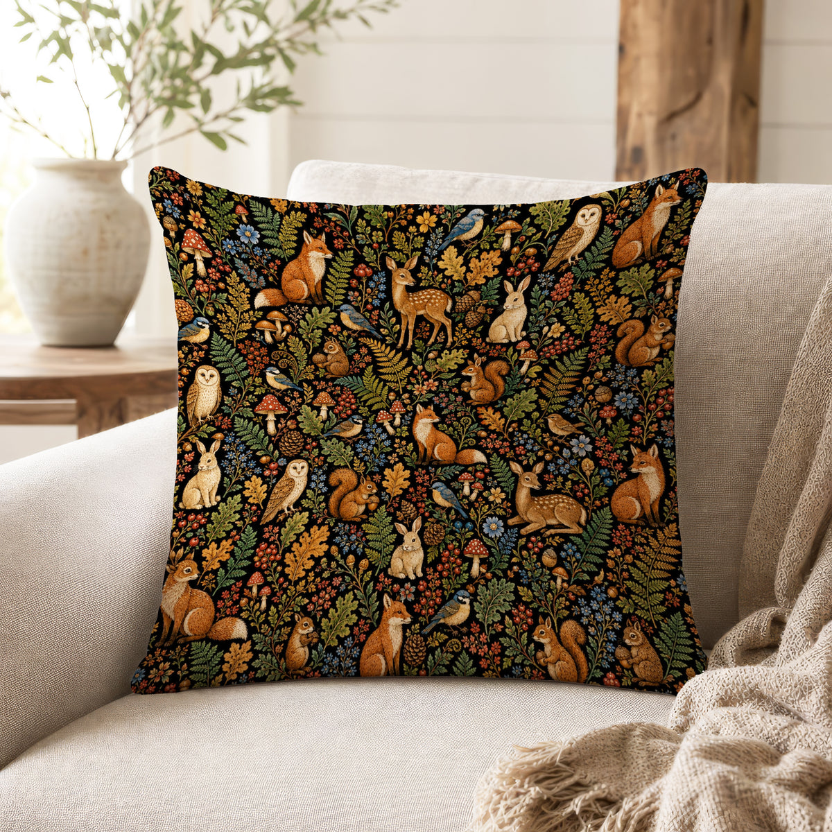 Forest Gathering – Woodland Animals Pillow