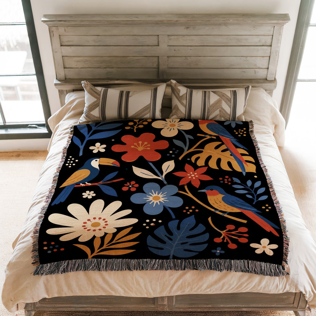 Tropical Birds & Blooms Blanket