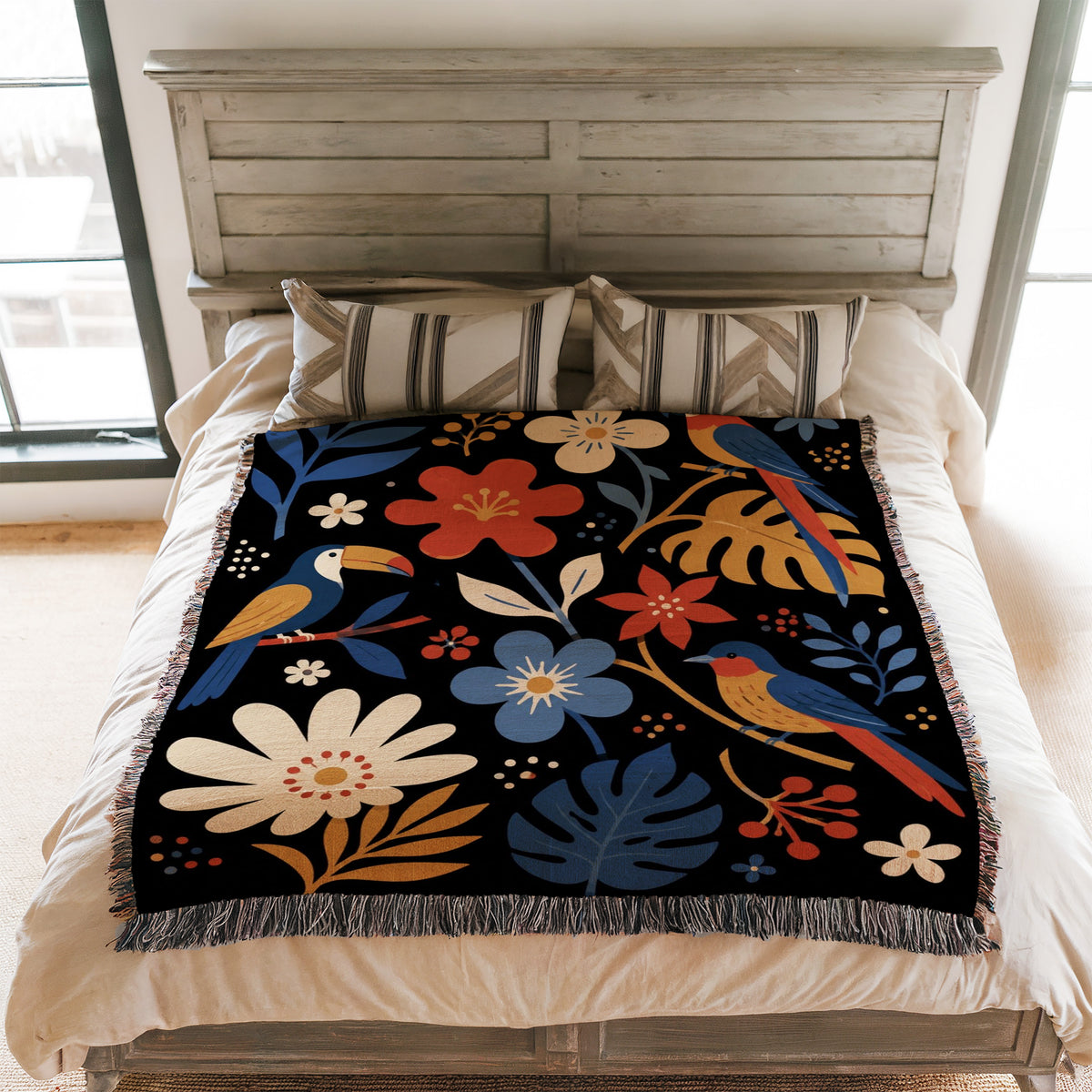 Tropical Birds & Blooms Blanket