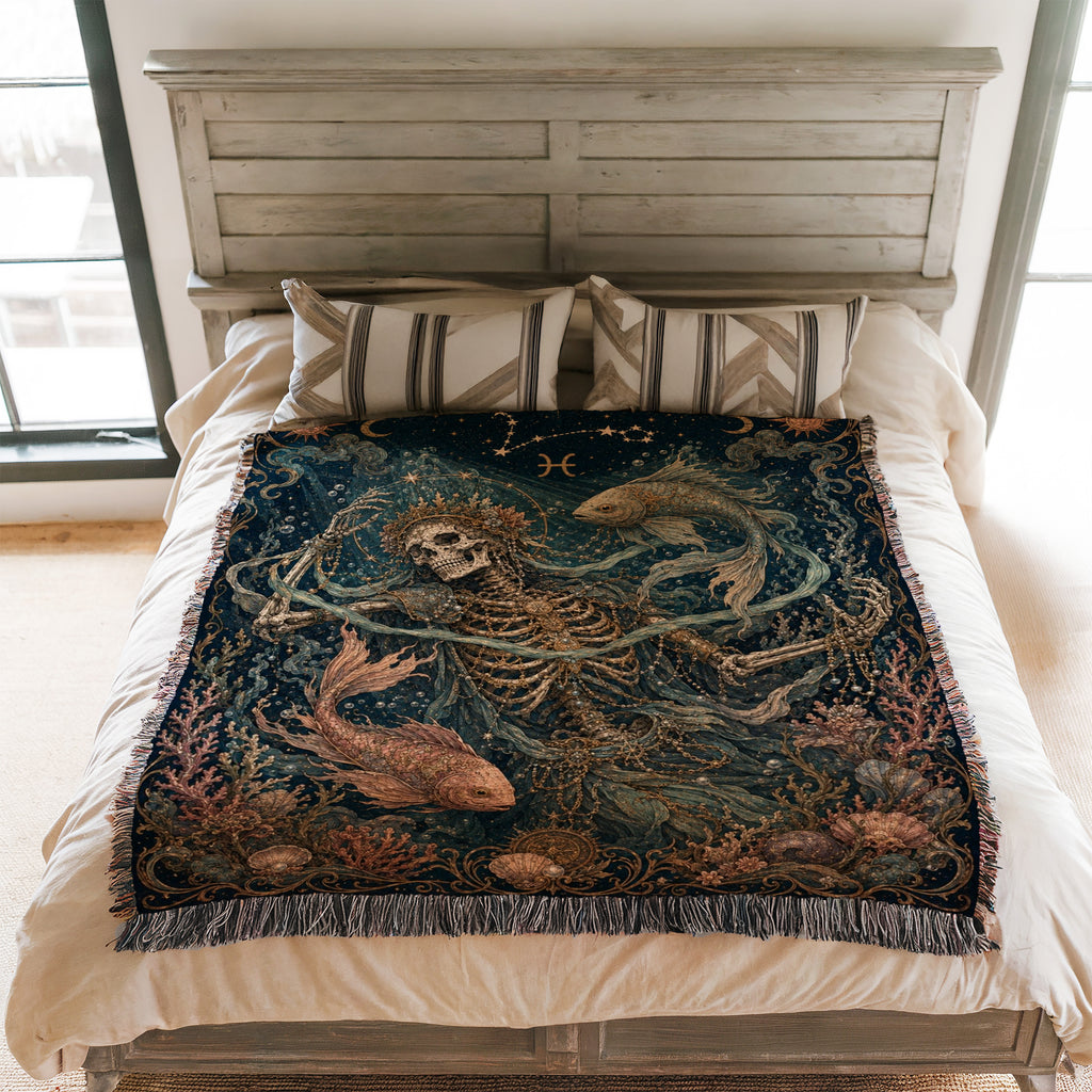 Pisces Deepwater Dreamer – Gothic Zodiac Blanket