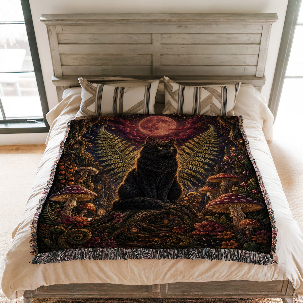Black Cat of the Moonlit Vale Blanket