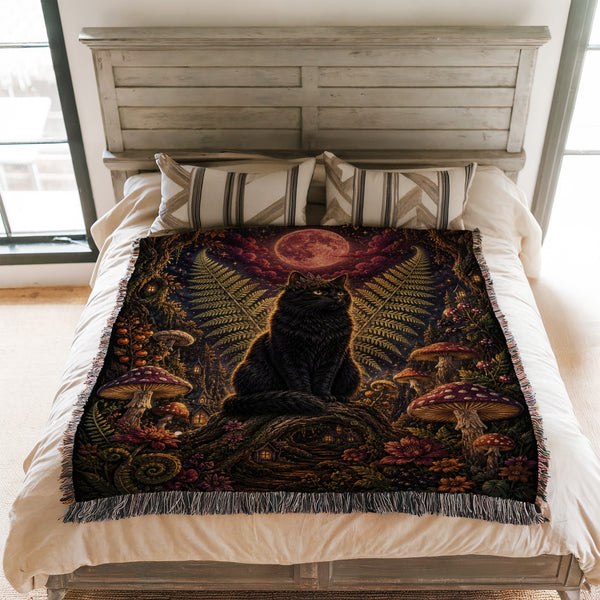 Black Cat of the Moonlit Vale Blanket
