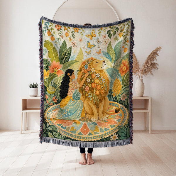 Lion Flower Crown Blanket