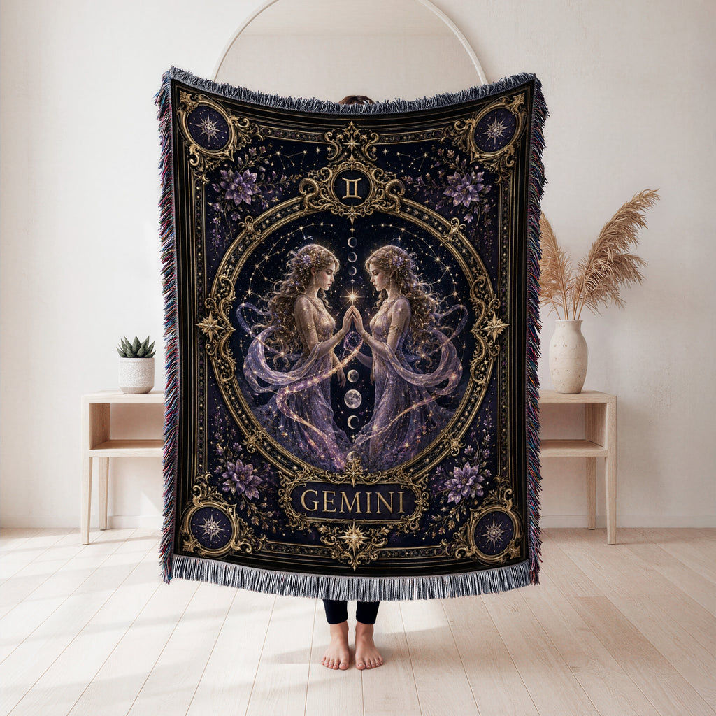 Gemini Starlight Twins Zodiac Blanket