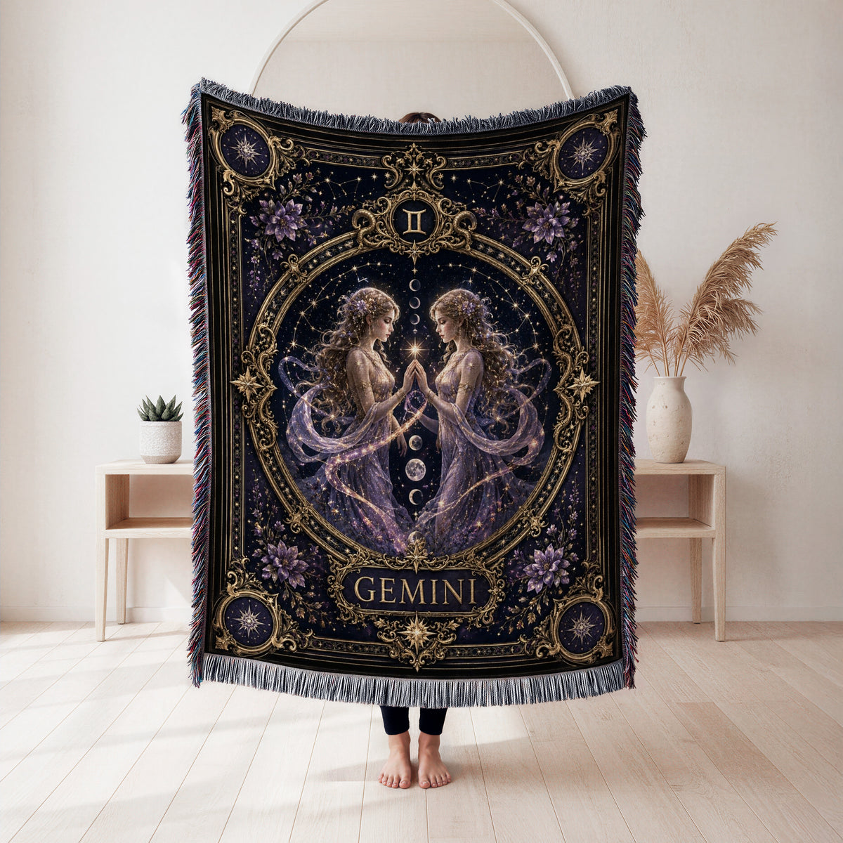 Gemini Starlight Twins Zodiac Blanket