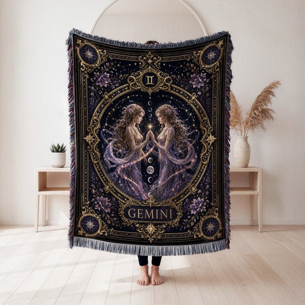 Gemini Starlight Twins Zodiac Blanket