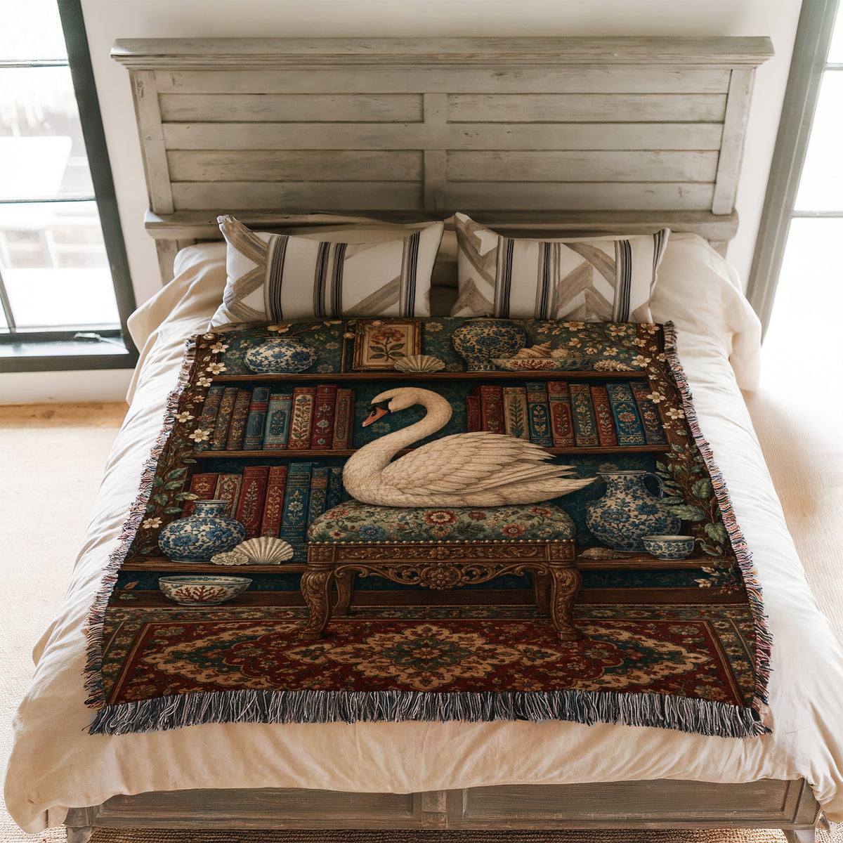 The Swan's Library Vintage Blanket