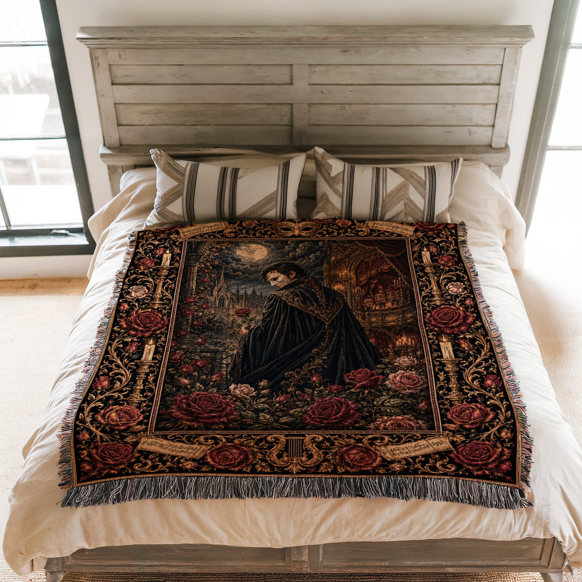 Midnight Vampire Rose Blanket