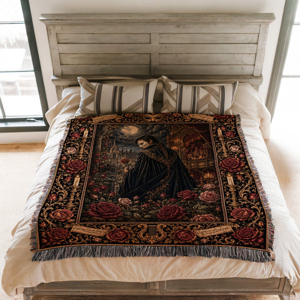 Midnight Vampire Rose Blanket