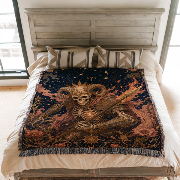 Aries Fireborn Warrior – Gothic Zodiac Blanket