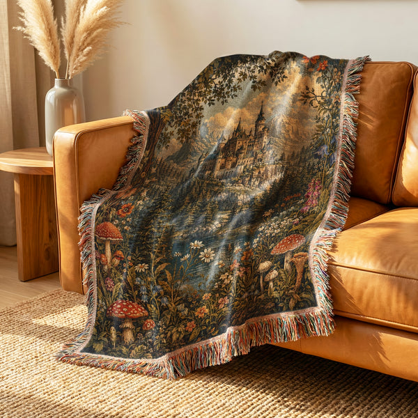 Enchanted Castle by the Lake Blanket