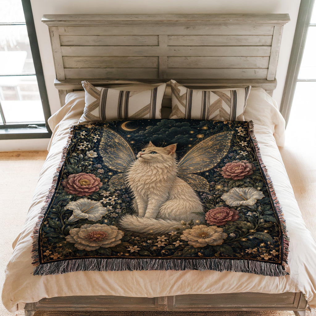 Moonlit Fairy Cat Blanket