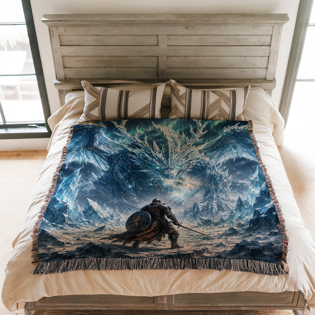 The Frostbound Dragon Blanket