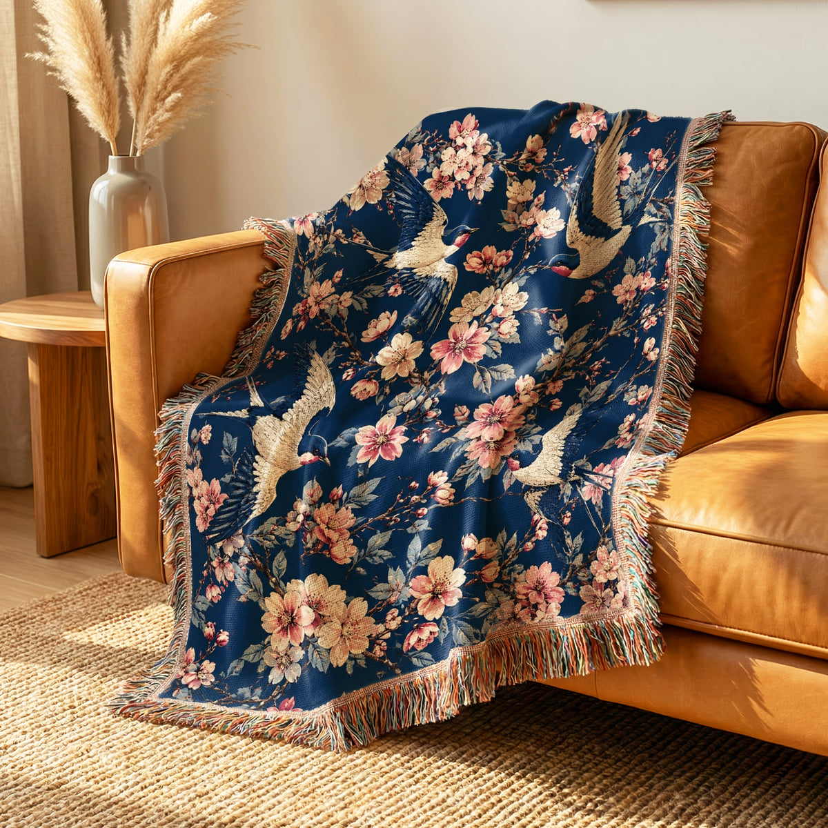 Swallows & Blossom Blanket