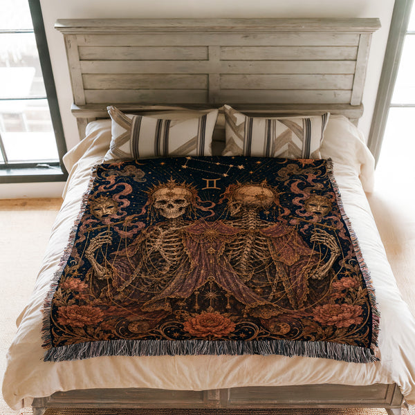 Gemini Veiled Twins – Gothic Zodiac Blanket