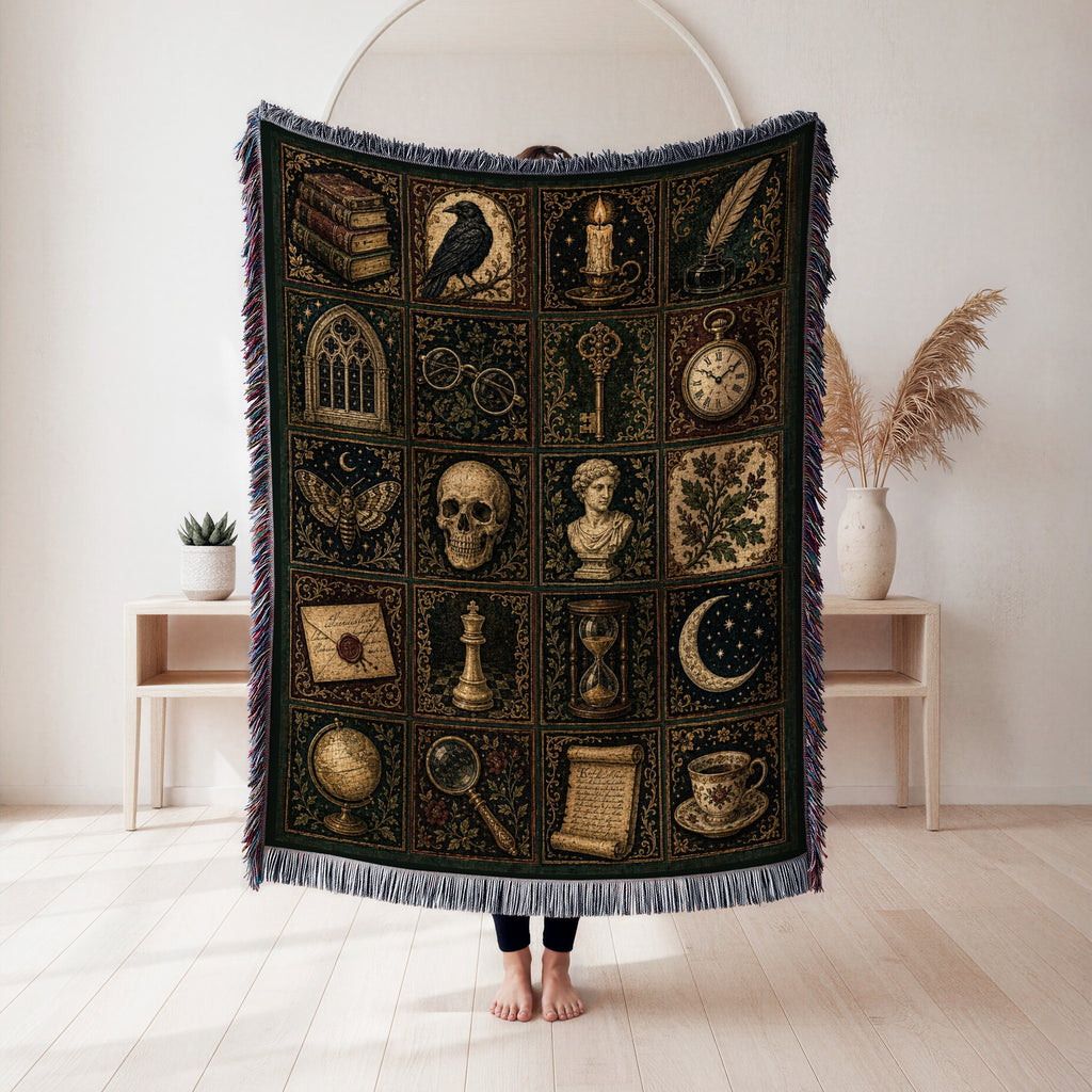Scholar's Curiosities Patchwork Blanket