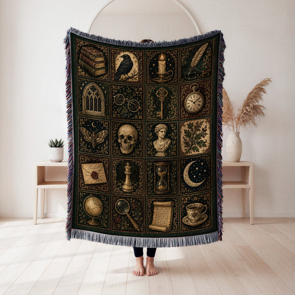 Scholar's Curiosities Patchwork Blanket